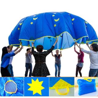 1.8M Outdoor Children Sports Rainbow Umbrella Kids Jump-sack Play Ballute Parachute