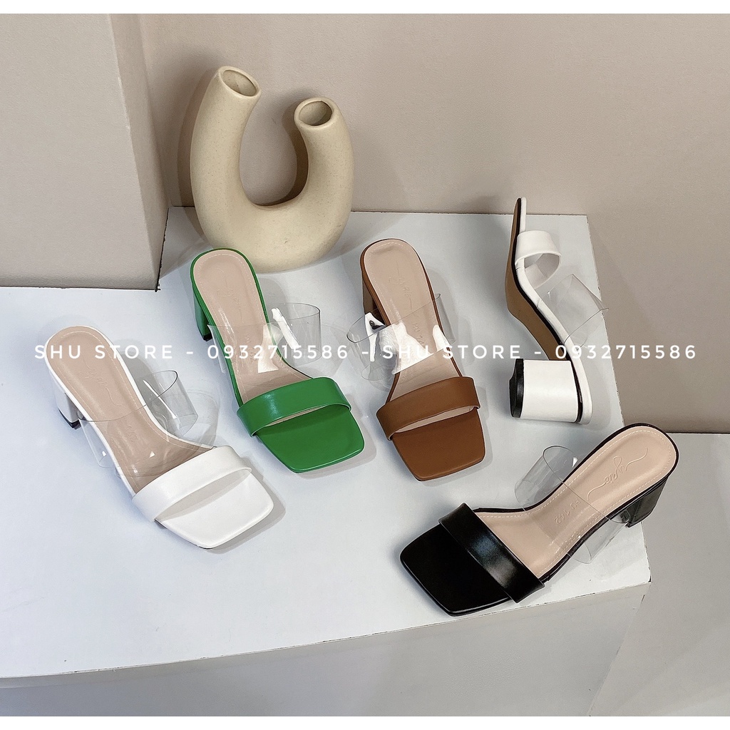 GUỐC NỮ THỜI TRANG SANG TRỌNG SHU STORE - GUỐC MŨI VUÔNG QUAI DA QUAI MICA