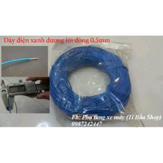 DÂY ĐIỆN XE MÁY MÀU XANH DƯƠNG, lõi đồng 0.5mm (cuộn 0.5kg)