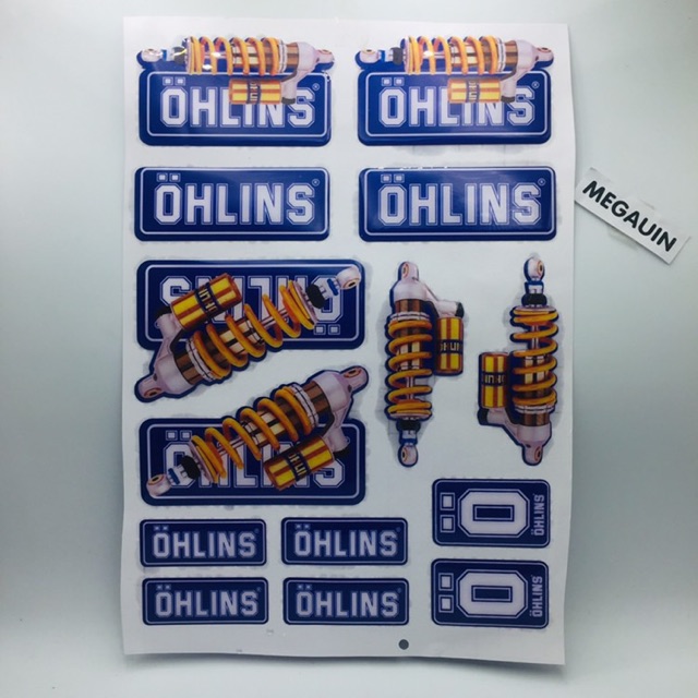 Tem bảng sticker dán phuộc Ohlin (tem 3 lớp chống nước)