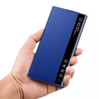 Ốp điện thoại nắp lật trong suốt có khóa tự động cho samsung note 10 / note 10 plus