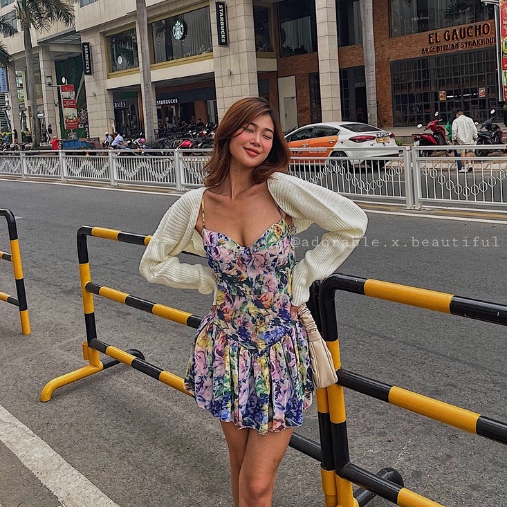 Đầm Hai Dây Hoa Xinh Xắn Sang Trọng, , Váy 2 Dây Hoa Style Ulzzang Hot Trend 2022 Ảnh Thật