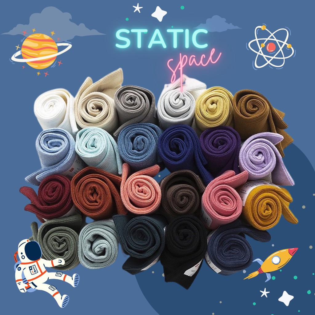 TẤT VỚ CAO CỔ TRƠN NAM NỮ BASIC 23 MÀU - STATIC SPACE