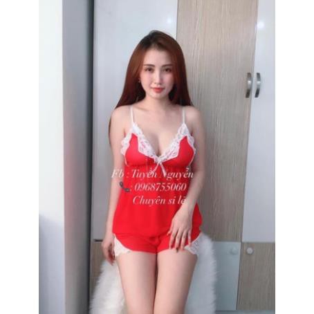 [SALE 30] Đồ ngủ sexy voan mỏng ren trắng có mút  ྇