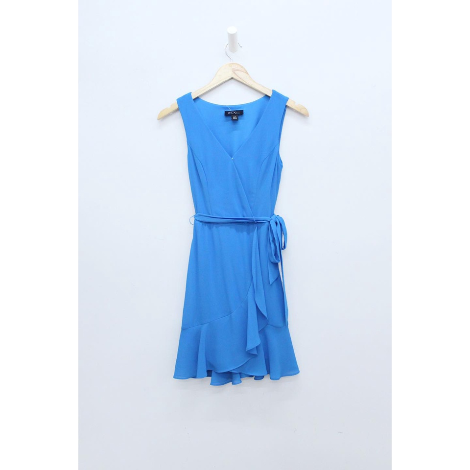 Q8719 - Đầm voan BCX đắp chéo sát nách bèo lai, cột nơ