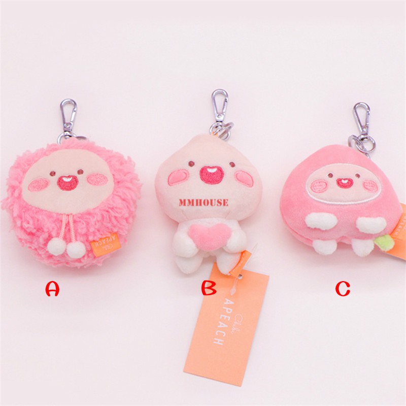 Dây móc khóa hình quả đào xinh xắn