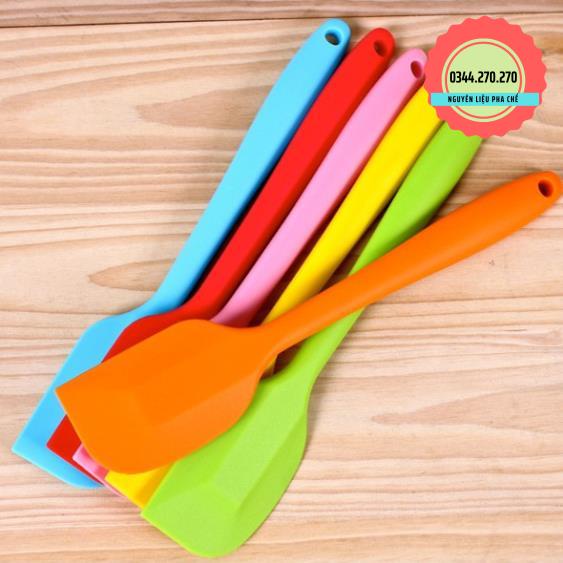 Cây vét bột spatula silicon đúc 21cm (Phới silicon) Phới vét đồ đá xay silicon 21cm (vét kem, vét bột, làm bánh)