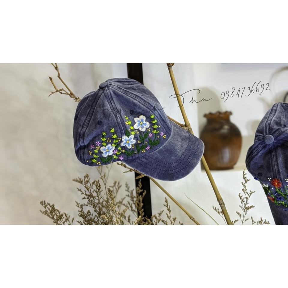 Nón/Mũ lưỡi trai thêu tay handmade độc lạ