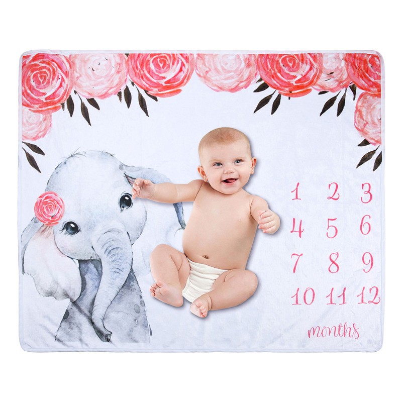 Mary Baby Blanket Flannel Photography Monthly Photo Newborn Milestone Crawling Mat