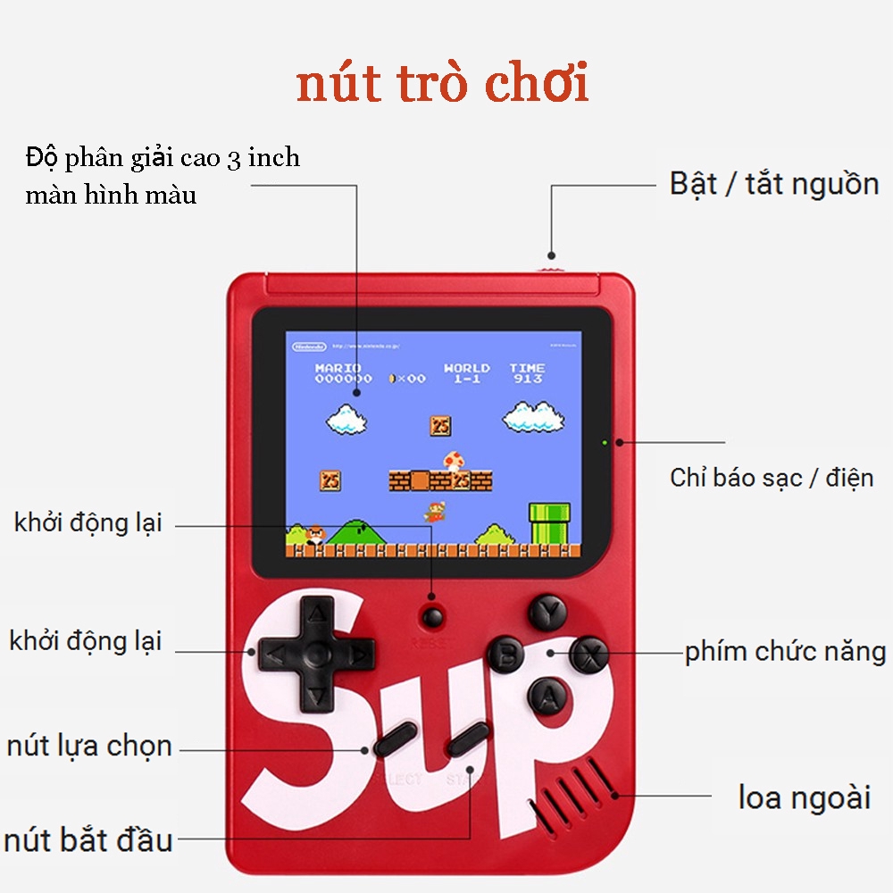 [Mã CB2703 giảm 20% đơn 0đ] Máy chơi game cầm tay tích hợp 400 trò chơi