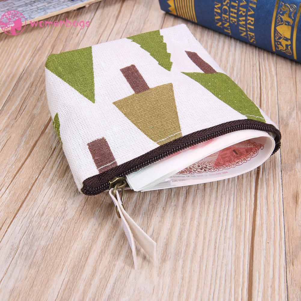 Ví nhỏ đựng tiền xu có khóa kéo bằng vải canvas thời trang dành cho nữ | BigBuy360 - bigbuy360.vn