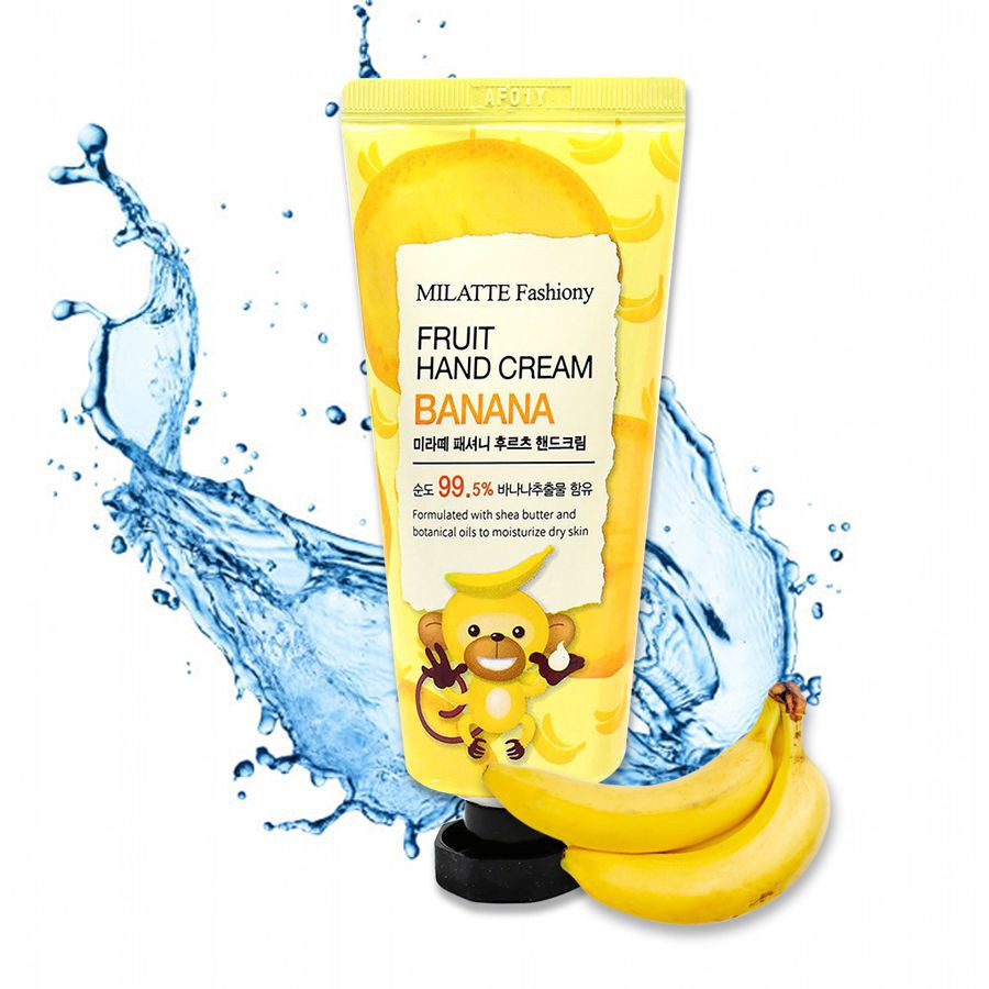 Kem dưỡng da tay tái tạo da chiết xuất chuối MILATTE FASHIONY Fruit Hand Cream Banana 60g - Hàn Quốc