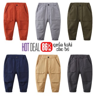 Quần kaki bé trai wellkids quần dài cho bé chất vải kaki hàng xuất âu mỹ