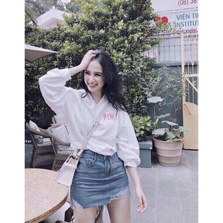 [ SIÊU RẺ ] Chân váy bò rách cạnh chất đẹp