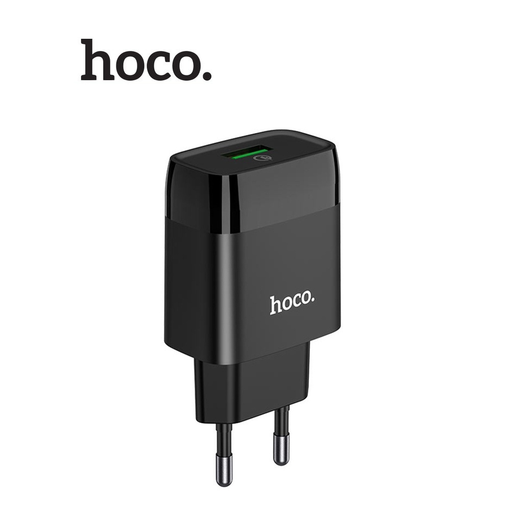 Củ sạc 18W Hoco C72Q chuôi tròn 1 cổng USB chất liệu PC chống cháy hỗ trợ QC3.0