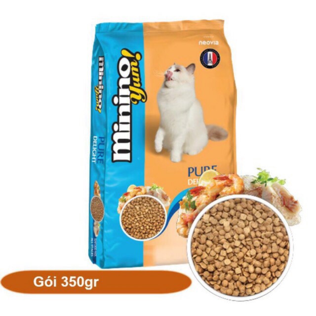 Thức ăn cho mèo mọi lứa tuổi vị hải sản Minino Yum 350g