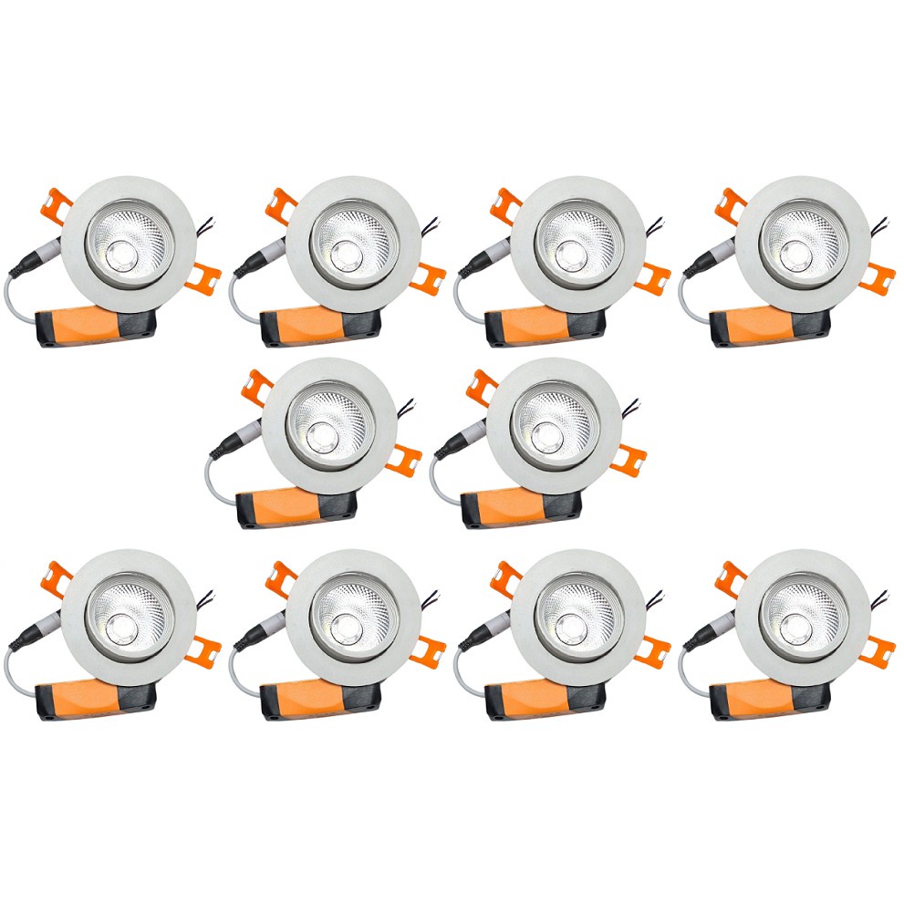 Combo 10 Đèn led âm trần đế xoay 5w