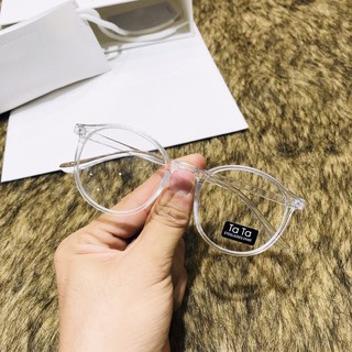 Kính tròn giả cận trong suốt chống lóa chống bụi chống tia UV loại 1 phong cách thời trang Hàn Quốc KI05