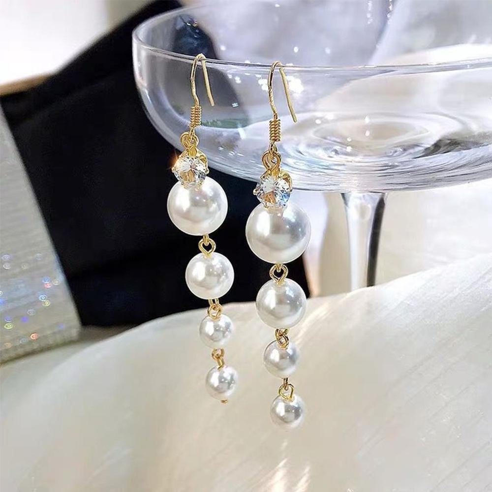 Bông Tai Dáng Dài Phối Tua Rua Thời Trang Cho Nữ