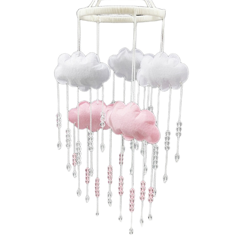 Chuông Gió Lục Lạc Hạt Pha Lê Hình Đám Mây Di Động Treo Nôi Em Bé