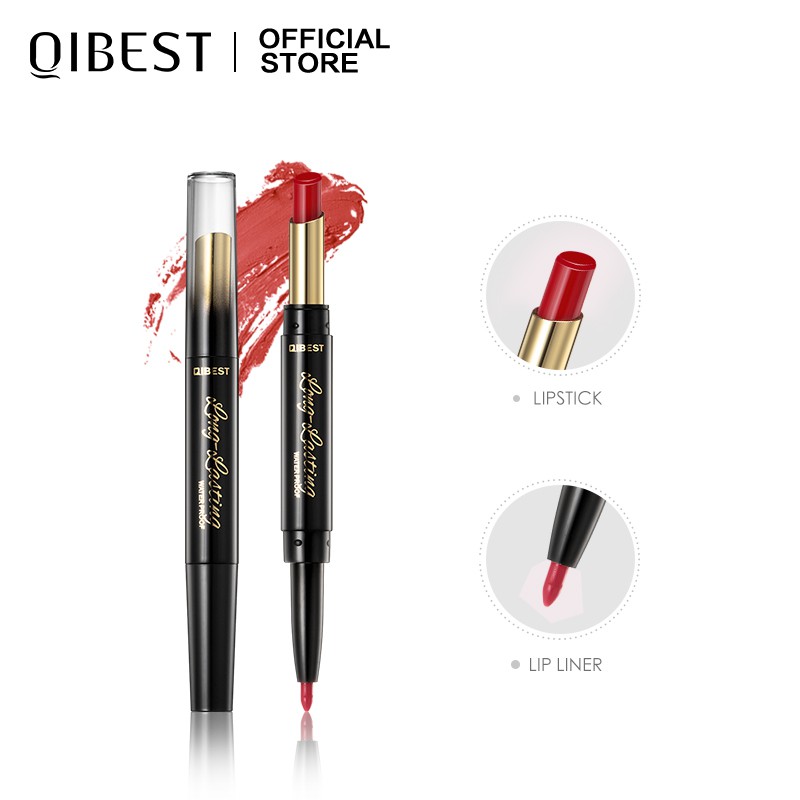 Son môi QIBEST 2 trong 1 chống thấm nước lâu trôi 21g