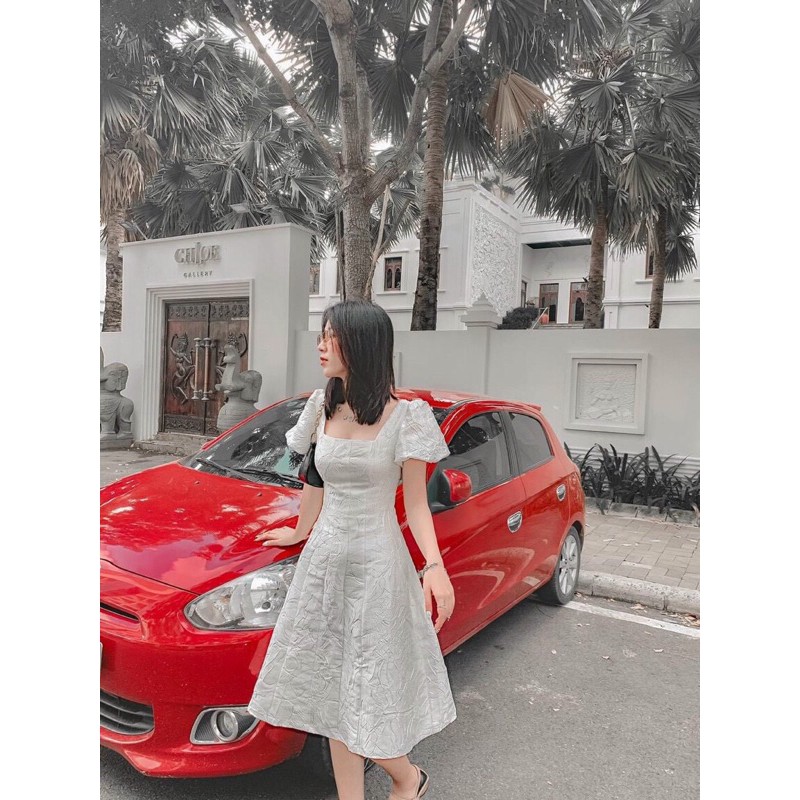 🥇SIÊU PHẨM ĐẦM GẤM HOA NƠ LƯNG