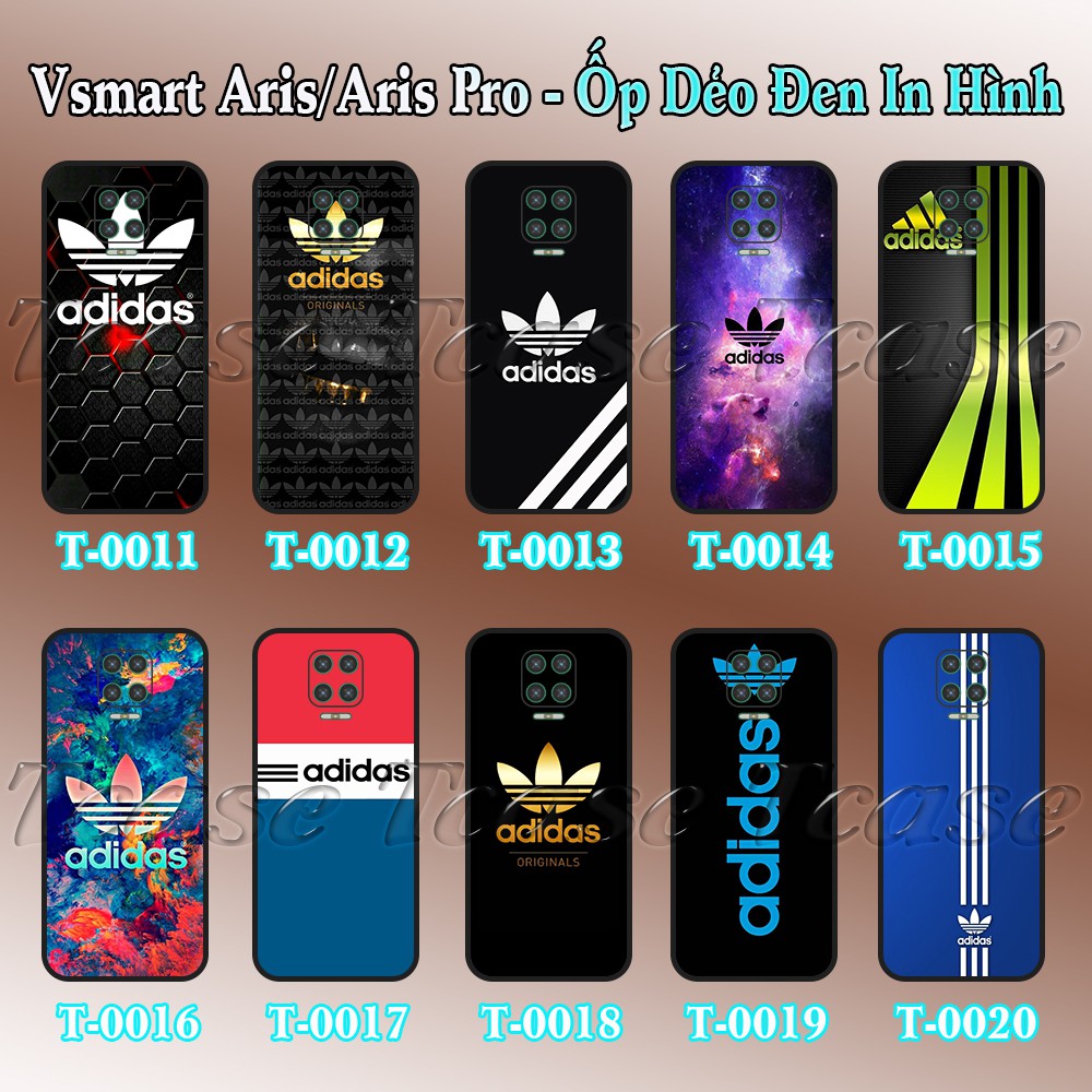 Ốp lưng Vsmart Aris/ Aris Pro dẻo đen in hình Họa Tiết Adidas