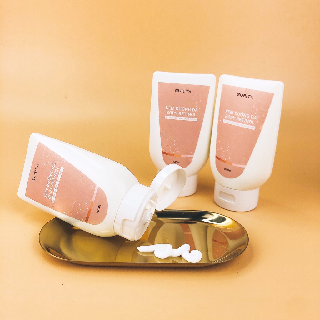 Kem dưỡng da Body Retinol Gurita, dưỡng ẩm, làm trắng, mờ thâm sạm và hạn chế lão hóa trên da - Tuýp 180ml