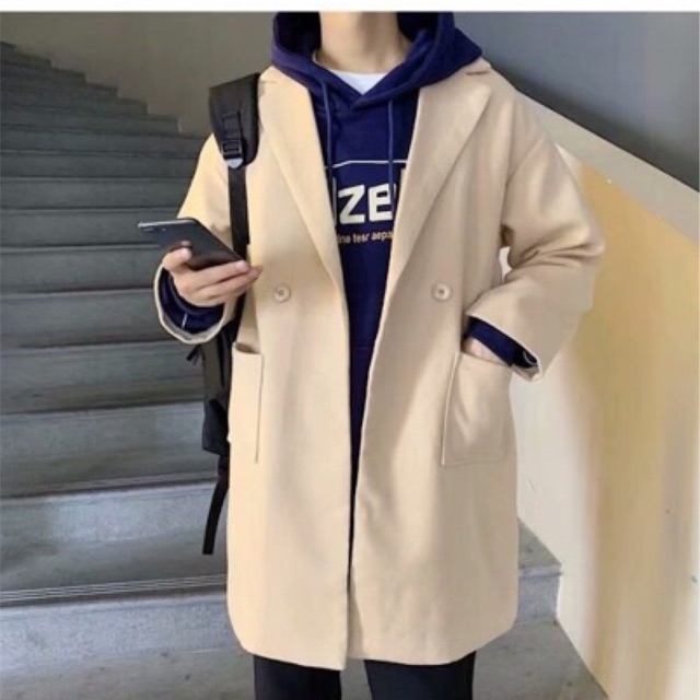 Áo Khoác Dạ Nam, áo Mangto Phong cách Hàn Quốc -AKD02