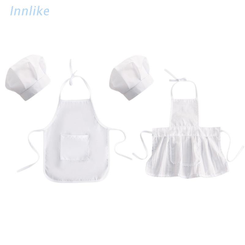 Set trang phục đầu bếp màu trắng dùng làm đạo cụ chụp ảnh cho trẻ sơ sinh