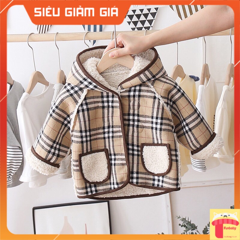 Áo khoác lông cừu bé gái 1-6 tuổi, Áo lông cho bé mặc 2 mặt khuy sừng hàng Quảng Châu cao cấp