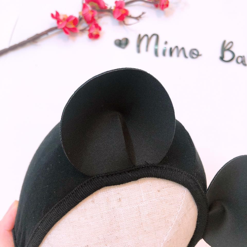 Mũ cotton tai mickey cho bé - mũ buộc dây (0-12m) Mimo baby MD31