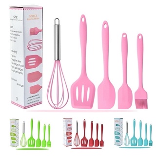 Bộ Dụng Cụ 5 Chi Tiết Làm Bánh, Nấu Ăn - Loại Xịn, Thiết Kế Silicon Đúc Liền, Phù Hợp Cho Mọi Công Đoạn Chế Biến