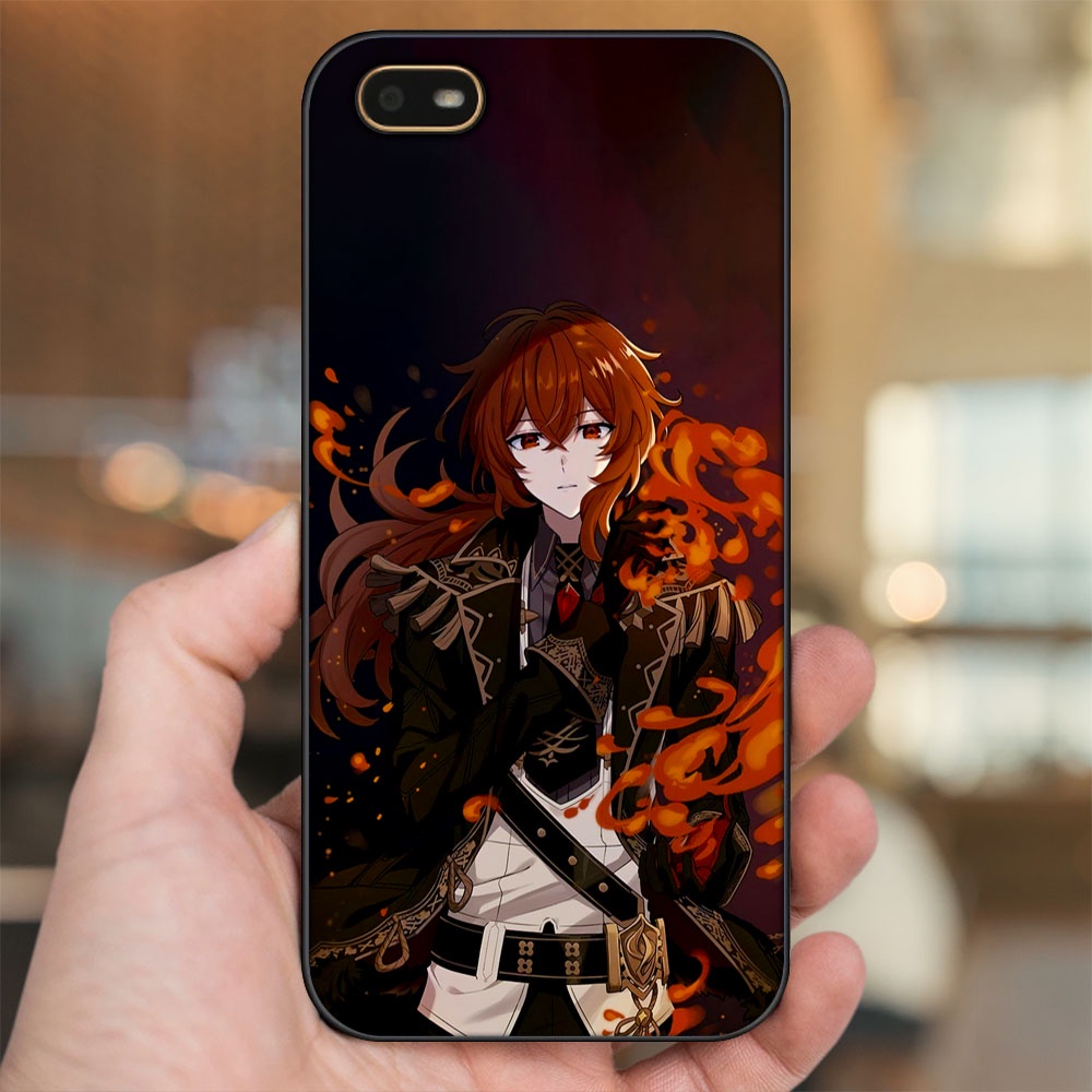 Ốp lưng Oppo A1K viền đen in hình Diluc Genshin Impact