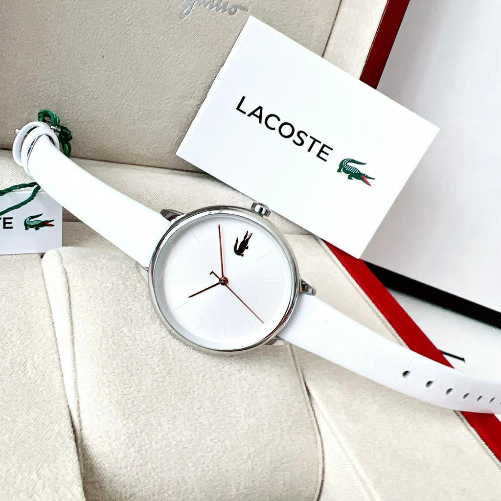 Đồng hồ nữ dây da Set Lacoste White Tone