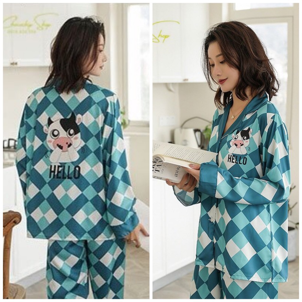 [FreeShip – Xả kho] Pijama Lụa Cao Cấp|Đồ Ngủ Lụa Chất Đẹp Siêu Mã PI 8238 - Chocochip Shop