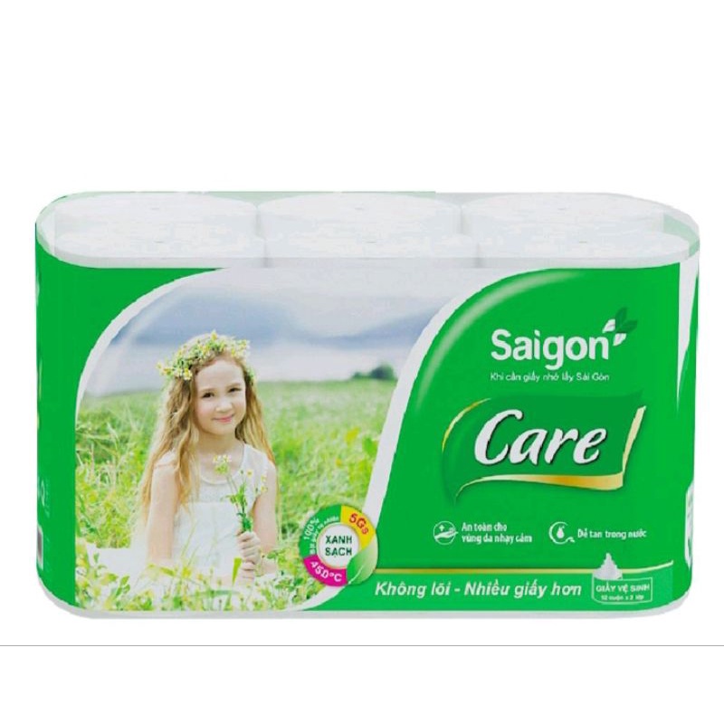 Lốc 6 cuộn giấy vệ sinh Sài Gòn Care không lõi - 253