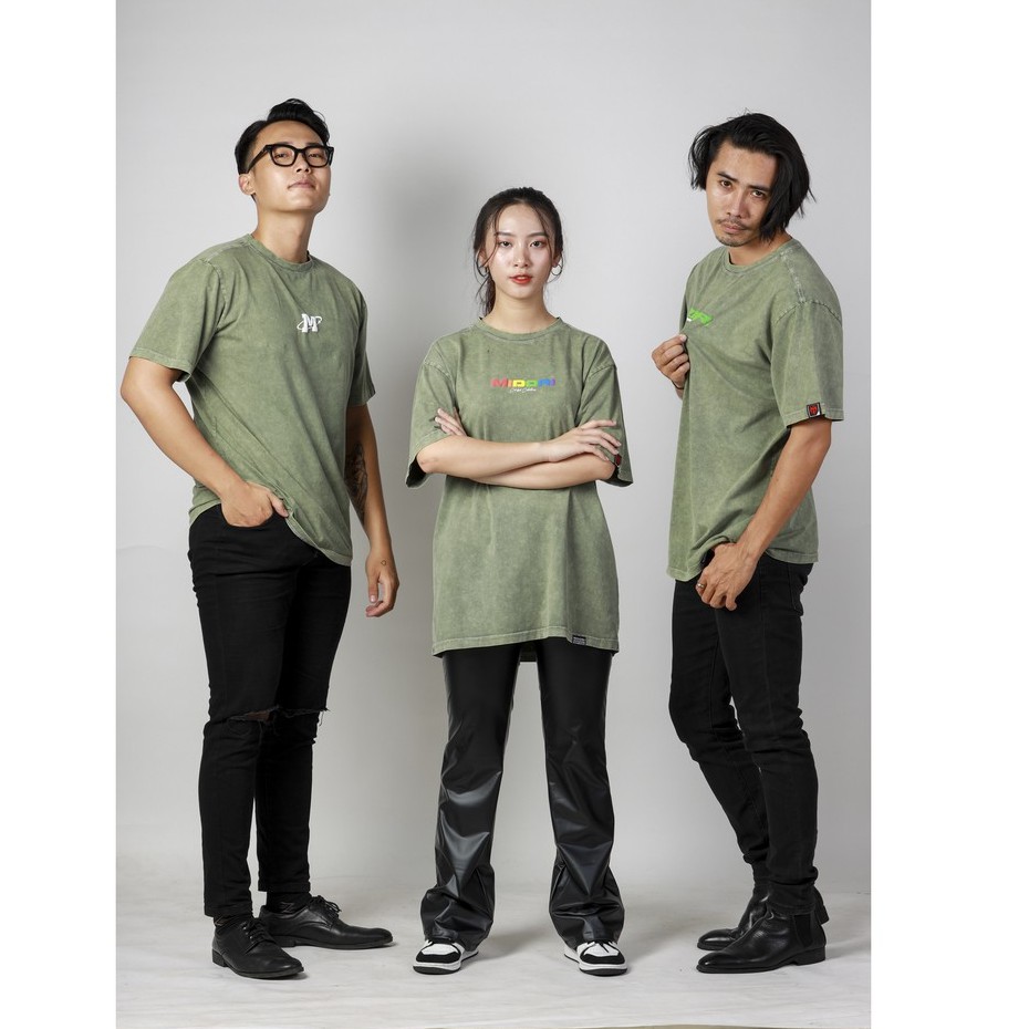 Áo thun form rộng tay lỡ unisex phông nam nữ Wash Cao Cấp Chính hãng Local Brand Midori M Studio