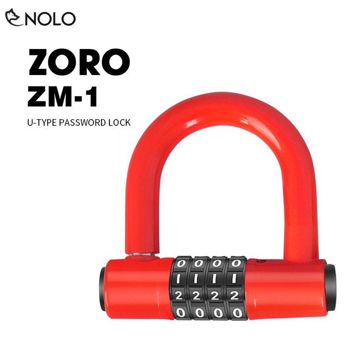 Ổ Khóa Chữ U 4 Số ZORO ZM1 Càng Khóa 12mm Chống Cắt Chống Khoan Chống Cưa Chịu Va Đập