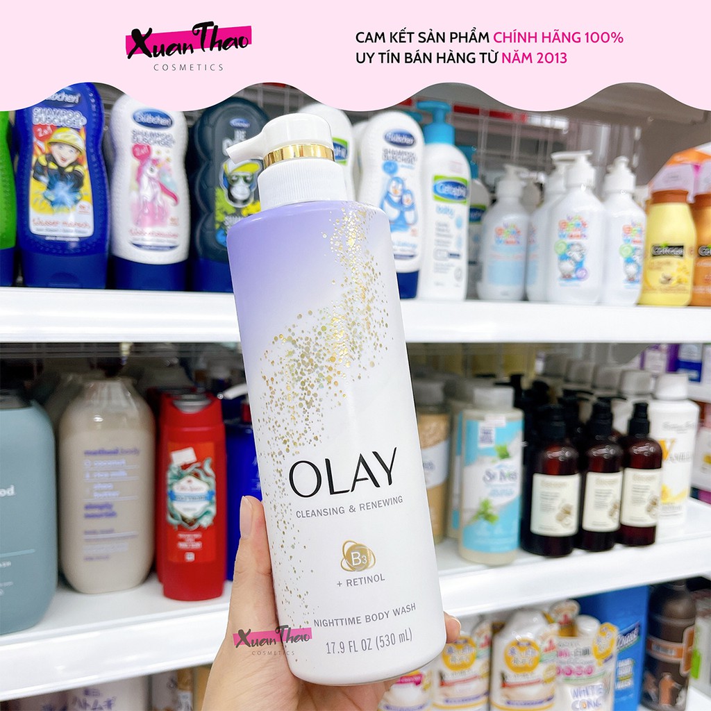 Sữa Tắm Olay Retinol, Sáng Da, Chống Lão Hoá, Olay Retinol + B3 Nighttime Body Wash 530ml