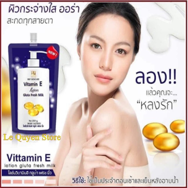 [Combo] 12 Gói Body Lotion BKP Vitamin E Gluta Fresh Milk Thái Lan 250ml