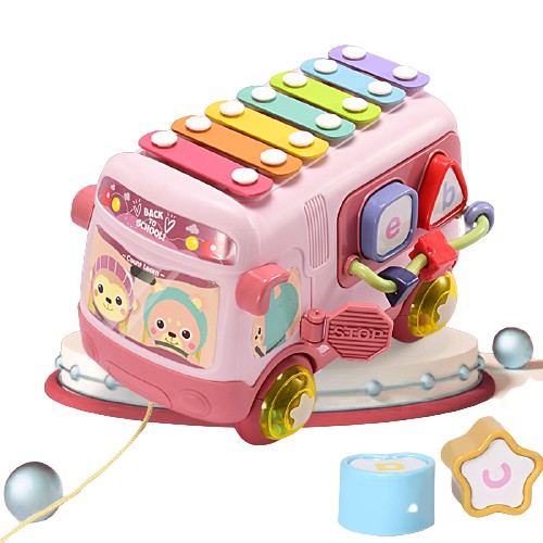 Bộ đồ chơi đàn piano đa âm sắc xe bus thông minh cho bé từ 6 tháng tuổi