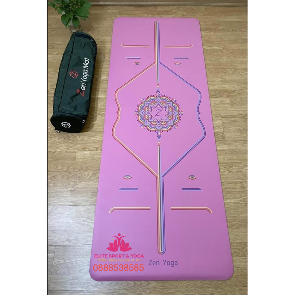 Thảm tập yoga định tuyến PU Zen Yoga Mat cao cấp tặng túi xách