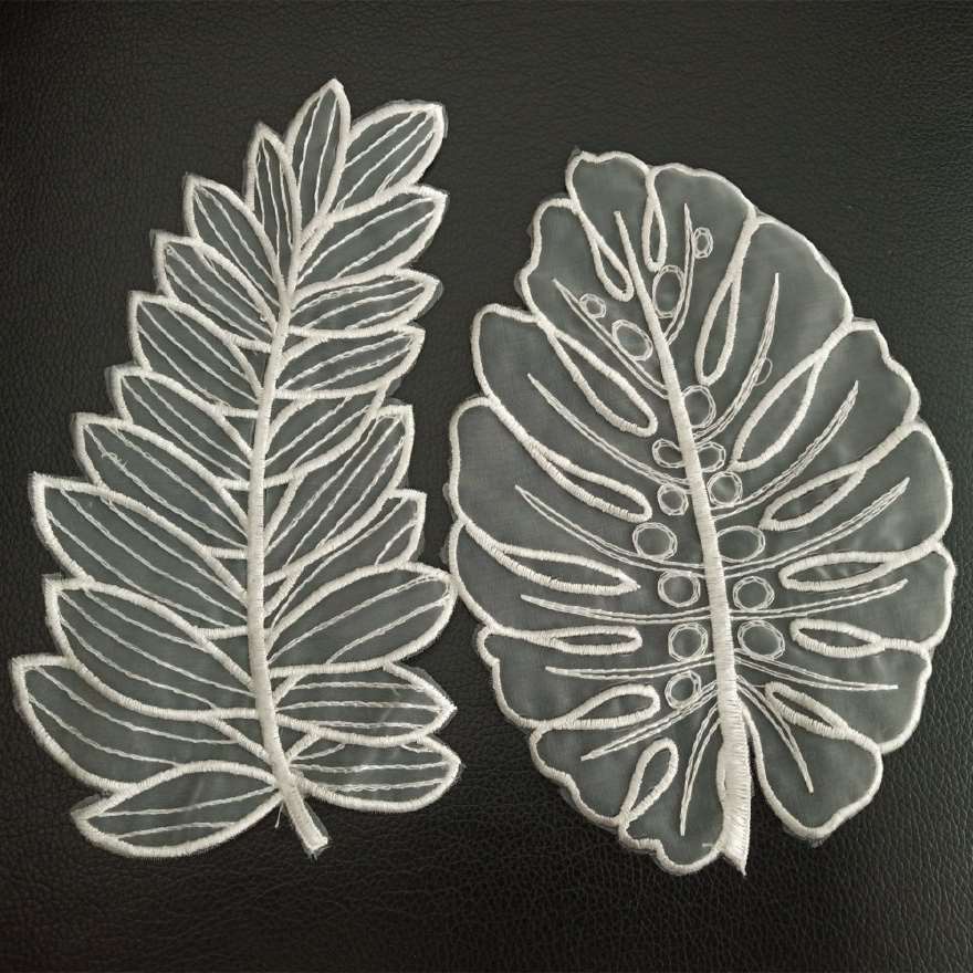 Miếng Dán Vải Lụa Phối Ren Hoa Trang Trí Quần Áo diy