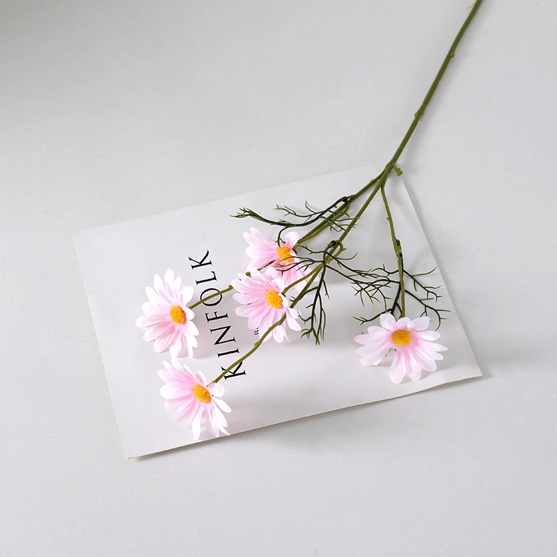 Hoa cúc Họa mi giả hoa bằng lụa 1 cành 5 bông loại dài 52cm
