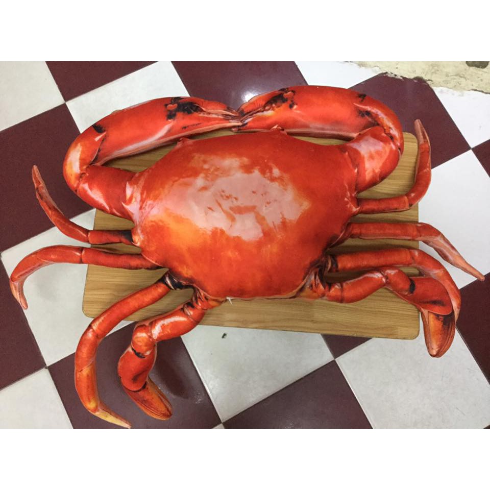 Gối ôm 3D Con Cua luộc_gấu bông cua hoàng đế, cua biển, quà tặng thú nhồi bông
