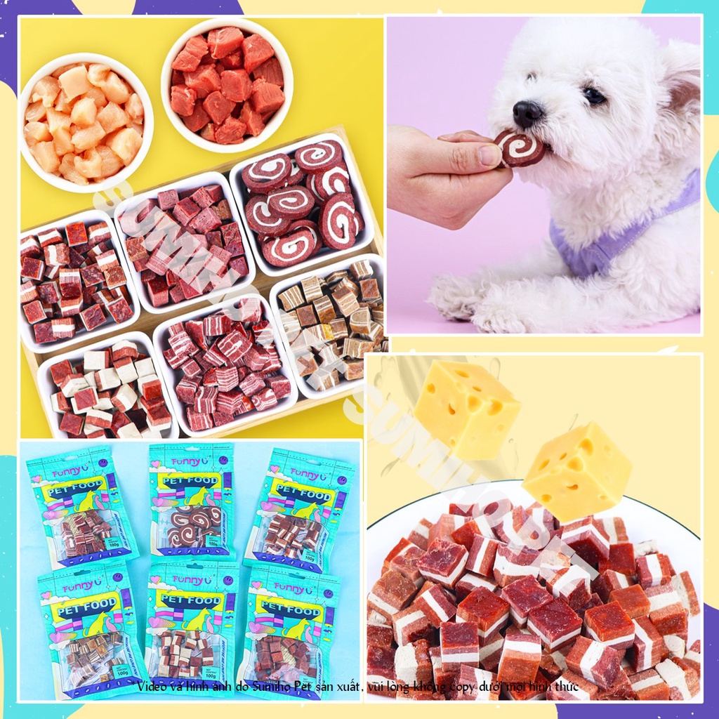Bánh thưởng cho chó Sumiho (100gr/túi) thức ăn cho chó nhiều hương vị