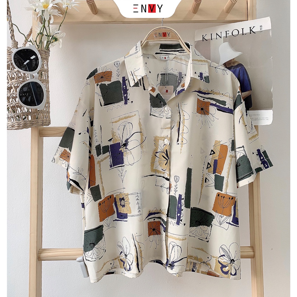 [Mã BMBAU50 giảm 7% đơn 99K] Áo Sơ Mi Họa Tiết ENVY - S78