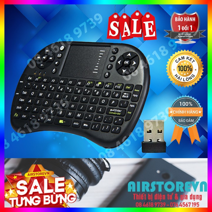 Bàn phím không dây mini cầm tay kiêm chuột cảm ứng UKB 500 - Màu bất kì - Xả kho giá số