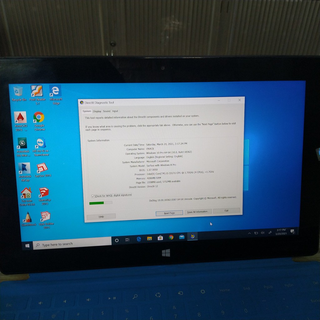Surface Windows 8 pro chip i5 3337 RAM 4GB SSD 128G , Laptop 2 trong 1 nhanh tiện